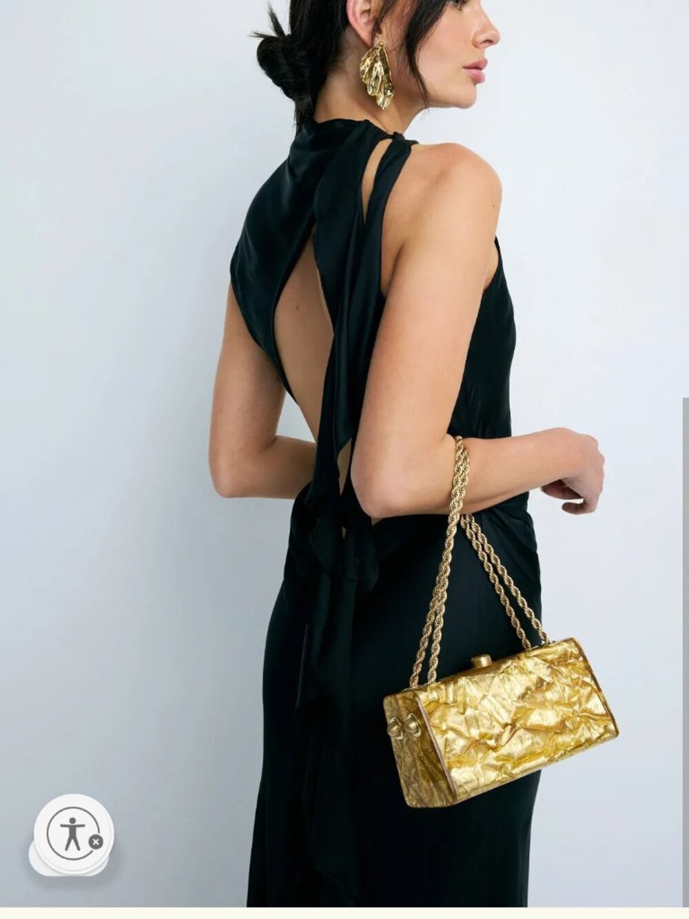 Cult Gaia Accessories Hajar Crinkled Acrylic Chain Shoulder Bag